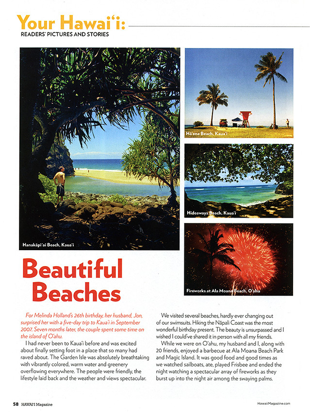 Hawaii Magazine, August Issue, pg. 58