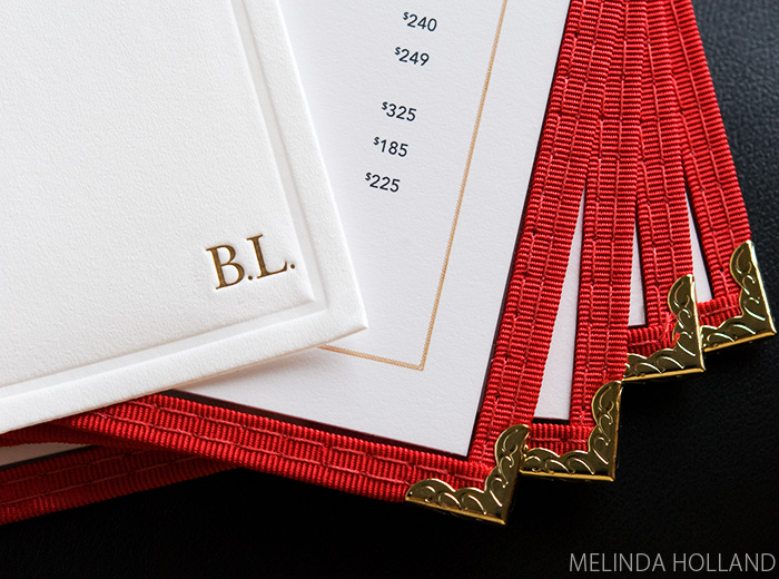 Wine Menu & Bar Coaster