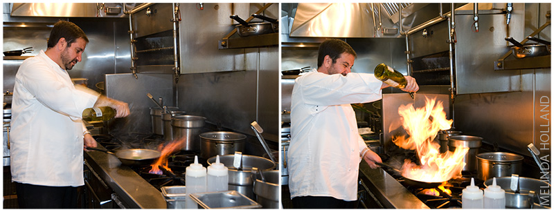 Chef Marvin fires things up in the kitchen at Bottega Louie