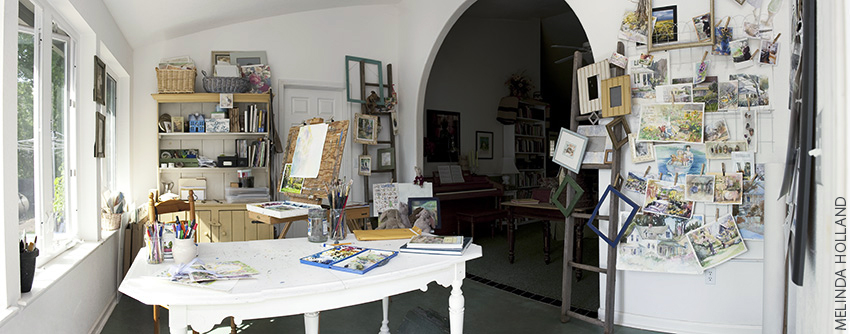 Panorama of Shona's studio.
