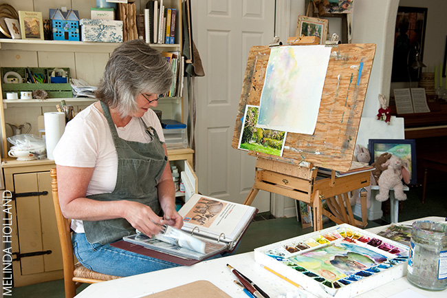 Shona at her easel