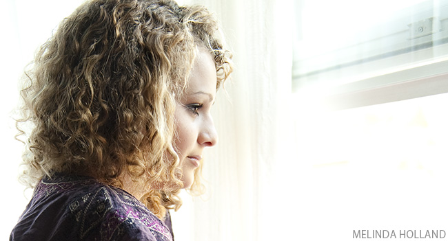 Hannah at window, pano