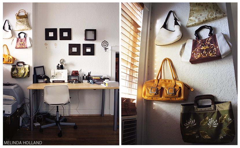 Meghan's Desk with Purses